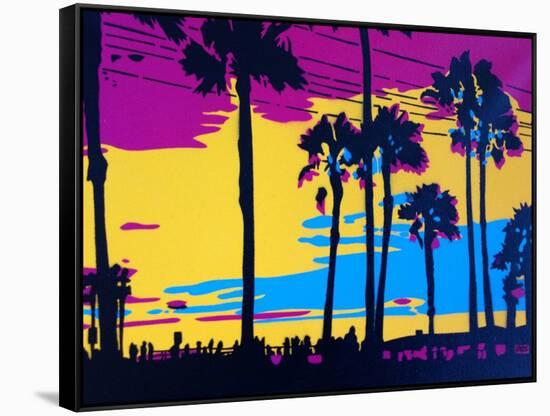 California Sunset-Abstract Graffiti-Framed Stretched Canvas