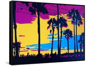 California Sunset-Abstract Graffiti-Framed Stretched Canvas