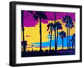 California Sunset-Abstract Graffiti-Framed Giclee Print