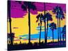 California Sunset-Abstract Graffiti-Stretched Canvas