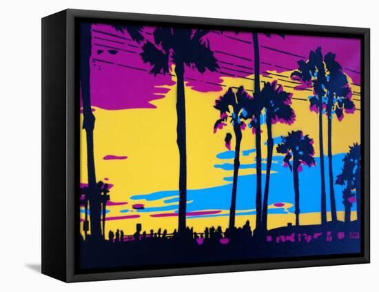 California Sunset-Abstract Graffiti-Framed Stretched Canvas