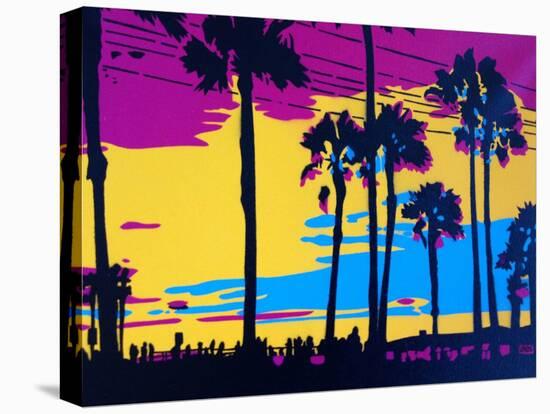 California Sunset-Abstract Graffiti-Stretched Canvas