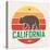 California T-Shirt with Grizzly Bear. T-Shirt Graphics, Design, Print, Typography, Label, Badge. Ve-rikkyal-Stretched Canvas