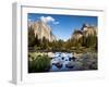 California, the Merced River, El Capitan, and Cathedral Rocks in Yosemite Valley-Ann Collins-Framed Photographic Print