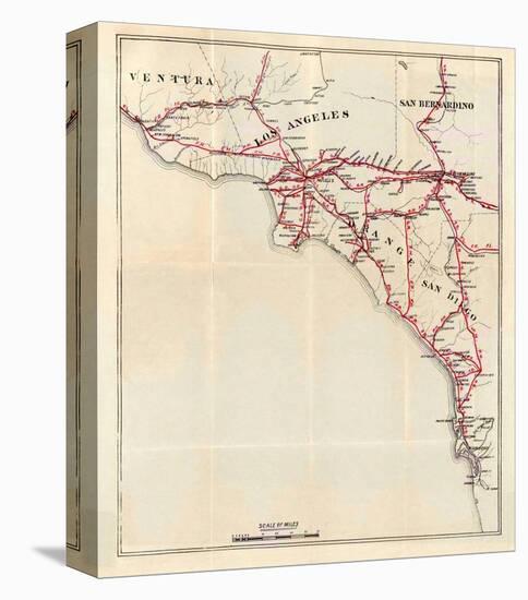 California: Ventura, Los Angeles, San Bernardino, Orange, and San Diego Counties, c.1896-George W^ Blum-Stretched Canvas