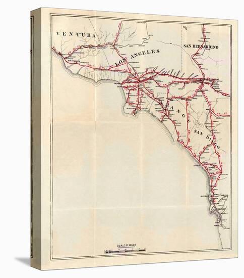 California: Ventura, Los Angeles, San Bernardino, Orange, and San Diego Counties, c.1896-George W^ Blum-Stretched Canvas