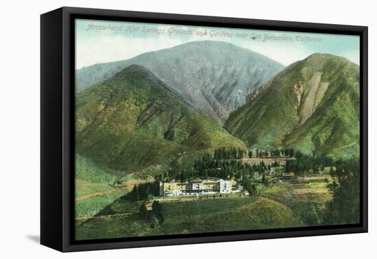 California - View of Arrowhead Hot Springs Grounds Near San Bernardino-Lantern Press-Framed Stretched Canvas