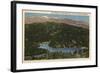 California - View of Lake Gregory & San Bernardino Mountains-Lantern Press-Framed Art Print