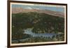 California - View of Lake Gregory & San Bernardino Mountains-Lantern Press-Framed Art Print