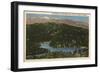 California - View of Lake Gregory & San Bernardino Mountains-Lantern Press-Framed Art Print