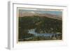 California - View of Lake Gregory & San Bernardino Mountains-Lantern Press-Framed Art Print