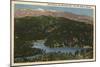 California - View of Lake Gregory & San Bernardino Mountains-Lantern Press-Mounted Art Print