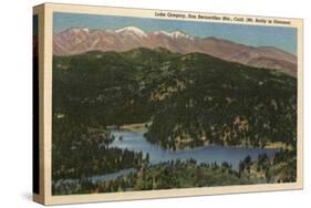 California - View of Lake Gregory & San Bernardino Mountains-Lantern Press-Stretched Canvas