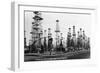 California - View of Oil Fields near Los Angeles-Lantern Press-Framed Art Print
