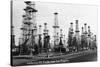 California - View of Oil Fields near Los Angeles-Lantern Press-Stretched Canvas