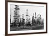 California - View of Oil Fields near Los Angeles-Lantern Press-Framed Art Print