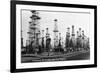 California - View of Oil Fields near Los Angeles-Lantern Press-Framed Art Print