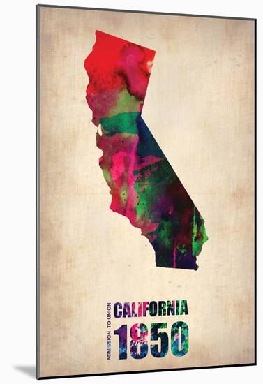California Watercolor Map-NaxArt-Mounted Poster