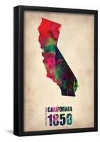 California Watercolor Map-NaxArt-Framed Poster