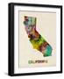 California Watercolor Map-Michael Tompsett-Framed Art Print