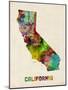 California Watercolor Map-Michael Tompsett-Mounted Art Print
