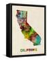 California Watercolor Map-Michael Tompsett-Framed Stretched Canvas