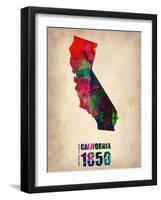 California Watercolor Map-NaxArt-Framed Art Print