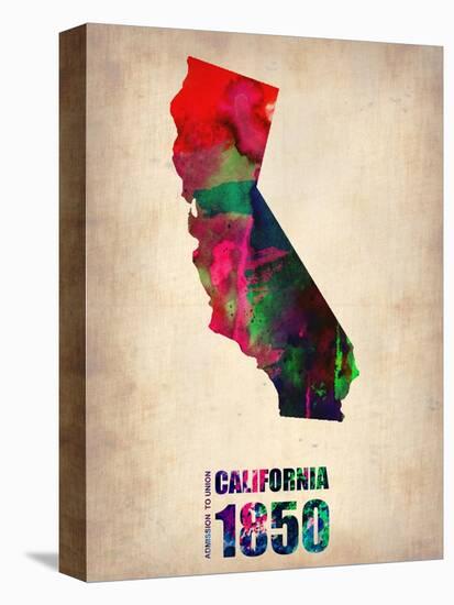 California Watercolor Map-NaxArt-Stretched Canvas