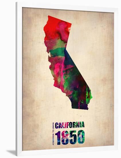 California Watercolor Map-NaxArt-Framed Art Print