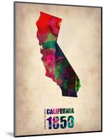 California Watercolor Map-NaxArt-Mounted Art Print
