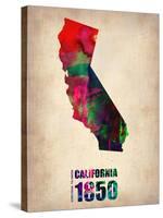 California Watercolor Map-NaxArt-Stretched Canvas