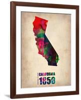 California Watercolor Map-NaxArt-Framed Art Print