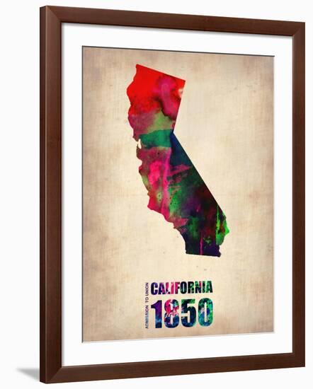 California Watercolor Map-NaxArt-Framed Art Print