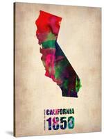 California Watercolor Map-NaxArt-Stretched Canvas