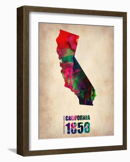California Watercolor Map-NaxArt-Framed Art Print
