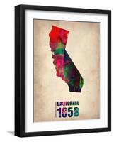 California Watercolor Map-NaxArt-Framed Art Print