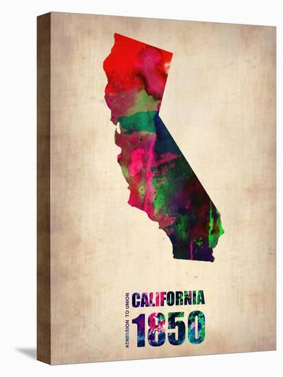 California Watercolor Map-NaxArt-Stretched Canvas