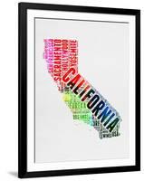 California Watercolor Word Cloud-NaxArt-Framed Art Print