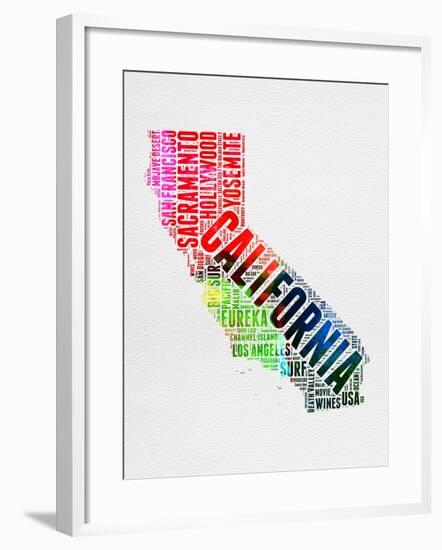 California Watercolor Word Cloud-NaxArt-Framed Art Print