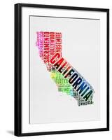 California Watercolor Word Cloud-NaxArt-Framed Art Print