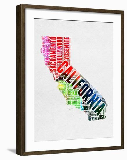 California Watercolor Word Cloud-NaxArt-Framed Art Print