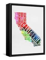 California Watercolor Word Cloud-NaxArt-Framed Stretched Canvas