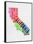 California Watercolor Word Cloud-NaxArt-Framed Stretched Canvas