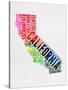 California Watercolor Word Cloud-NaxArt-Stretched Canvas