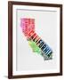 California Watercolor Word Cloud-NaxArt-Framed Art Print