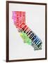 California Watercolor Word Cloud-NaxArt-Framed Art Print