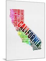 California Watercolor Word Cloud-NaxArt-Mounted Art Print