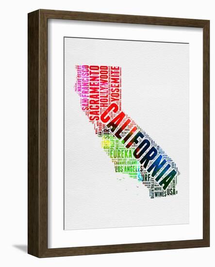 California Watercolor Word Cloud-NaxArt-Framed Art Print