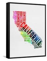 California Watercolor Word Cloud-NaxArt-Framed Stretched Canvas