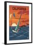 California - Wind Surfing-Lantern Press-Framed Art Print